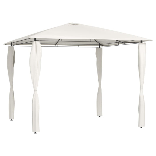 Gazebo con Montanti Rivestiti 3x3x2,6 m Crema 160 g/mÂ²