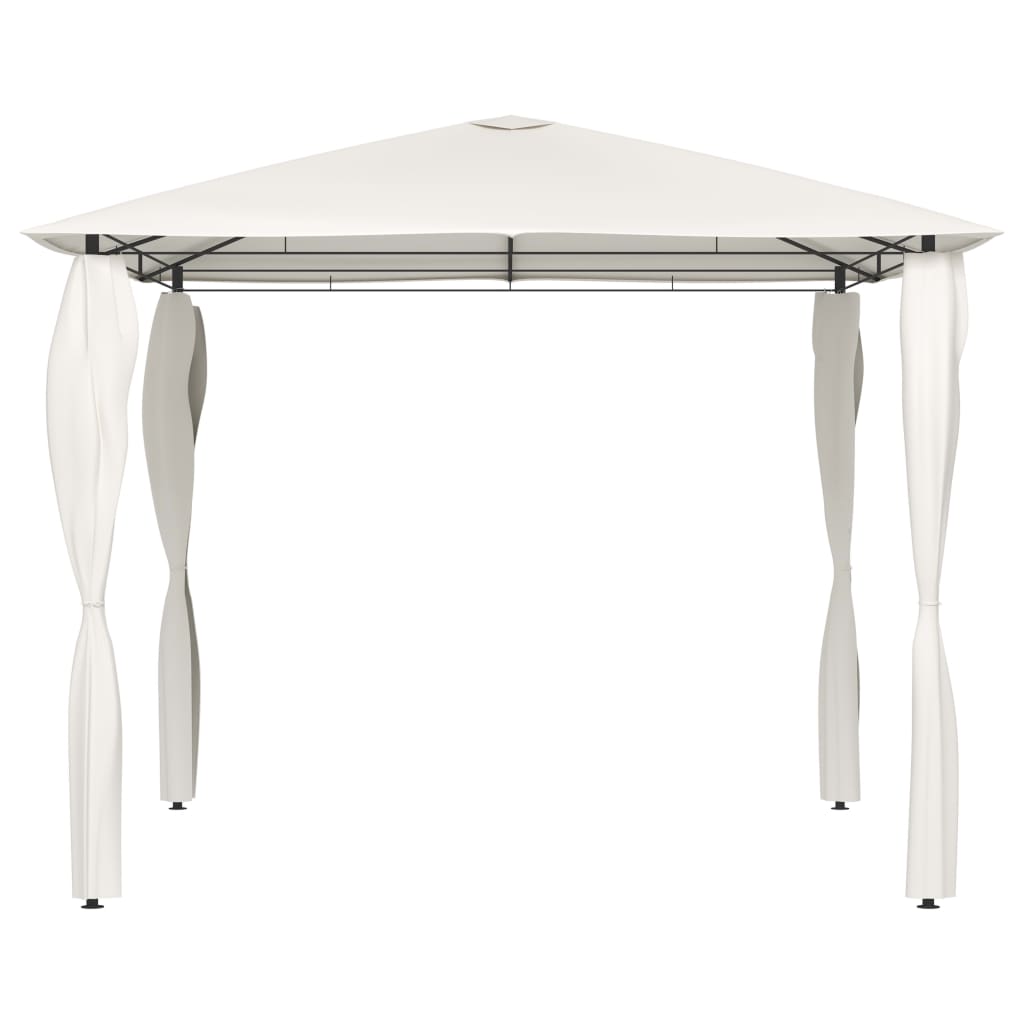 Gazebo con Montanti Rivestiti 3x3x2,6 m Crema 160 g/mÂ²