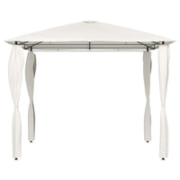 Gazebo con Montanti Rivestiti 3x3x2,6 m Crema 160 g/mÂ²
