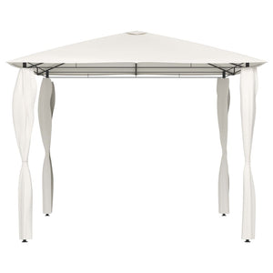 Gazebo con Montanti Rivestiti 3x3x2,6 m Crema 160 g/mÂ²
