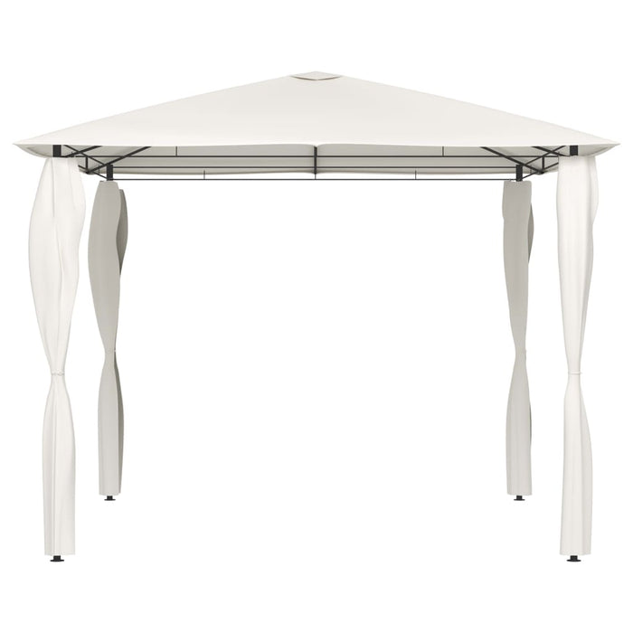 Gazebo con Montanti Rivestiti 3x3x2,6 m Crema 160 g/mÂ²