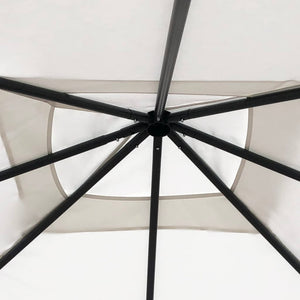 Gazebo con Montanti Rivestiti 3x3x2,6 m Crema 160 g/mÂ²