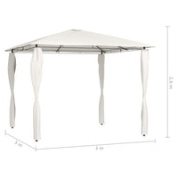 Gazebo con Montanti Rivestiti 3x3x2,6 m Crema 160 g/mÂ²