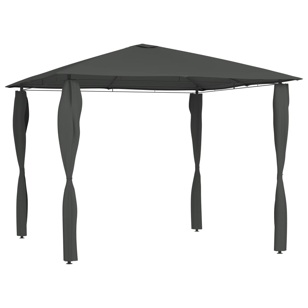Gazebo con Montanti Rivestiti 3x3x2,6 m Antracite 160 g/mÂ²