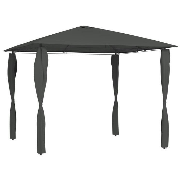 Gazebo con Montanti Rivestiti 3x3x2,6 m Antracite 160 g/mÂ²