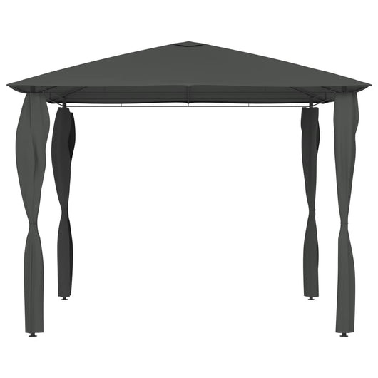 Gazebo con Montanti Rivestiti 3x3x2,6 m Antracite 160 g/mÂ²