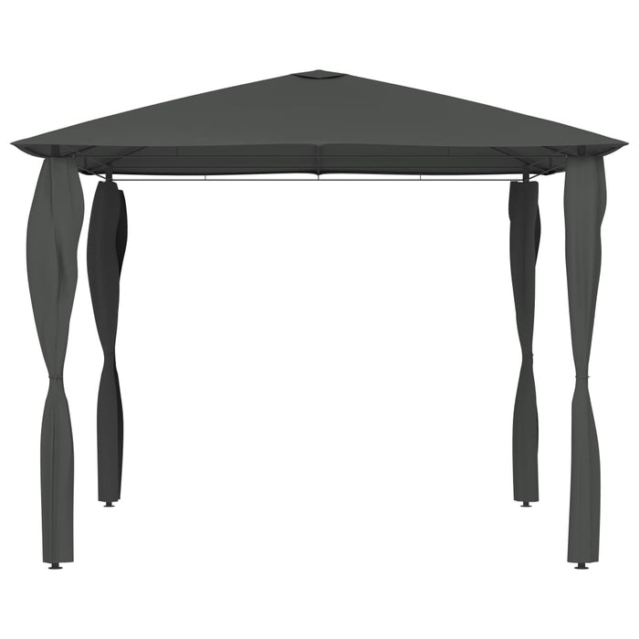 Gazebo con Montanti Rivestiti 3x3x2,6 m Antracite 160 g/mÂ²