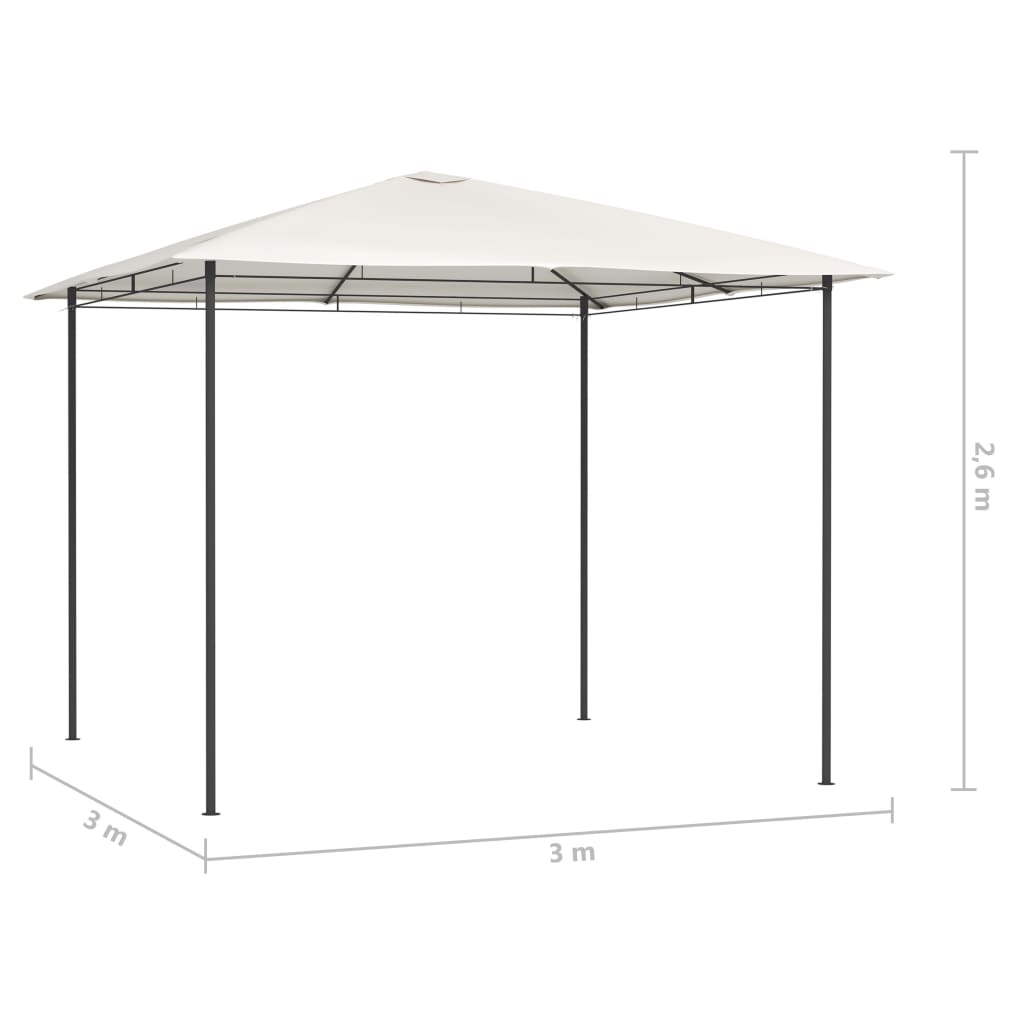 Gazebo 3x3x2,6 m Crema 160 g/m² 313608