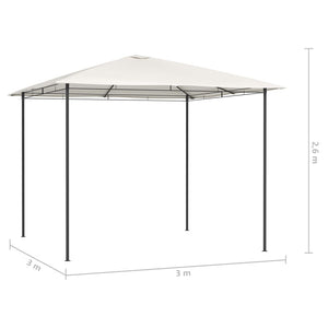 Gazebo 3x3x2,6 m Crema 160 g/m² 313608