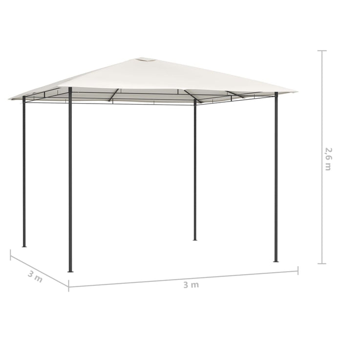 Gazebo 3x3x2,6 m Crema 160 g/m² 313608