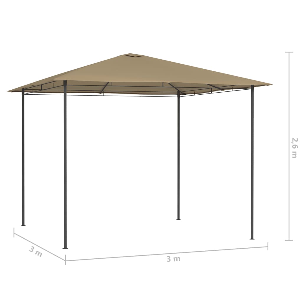 Gazebo 3x3x2,6 m Grigio Talpa 160 g/m² 313609
