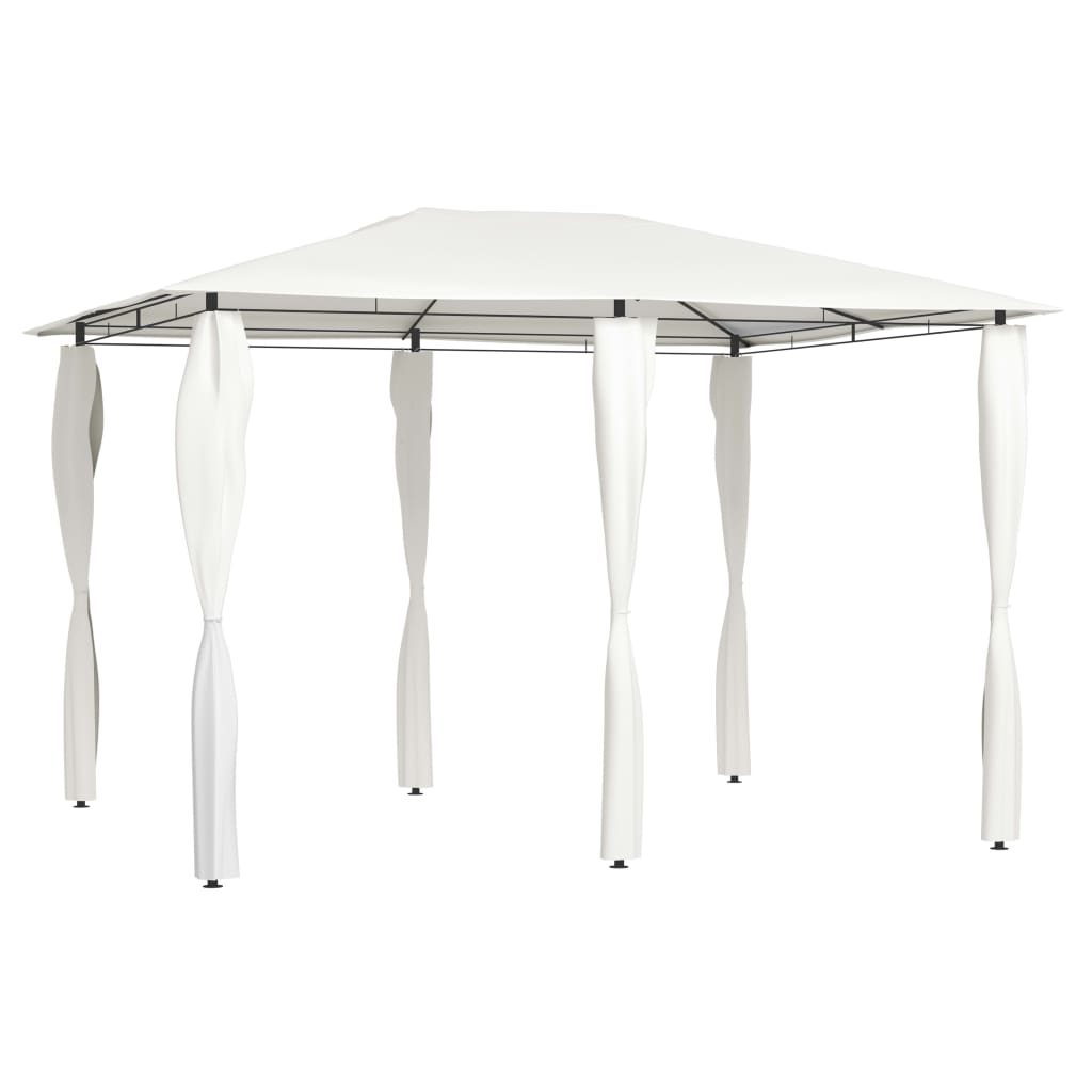 Gazebo con Montanti Rivestiti 3x4x2,6 m Crema 160 g/mÂ²