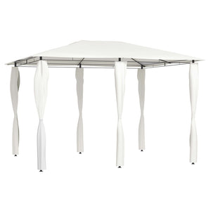 Gazebo con Montanti Rivestiti 3x4x2,6 m Crema 160 g/mÂ²