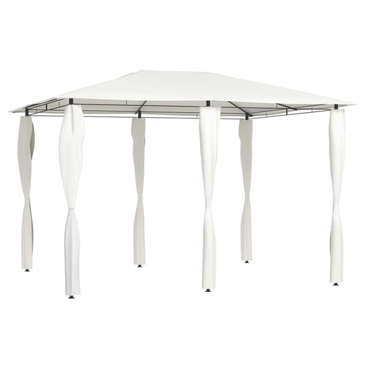 Gazebo con Montanti Rivestiti 3x4x2,6 m Crema 160 g/mÂ²