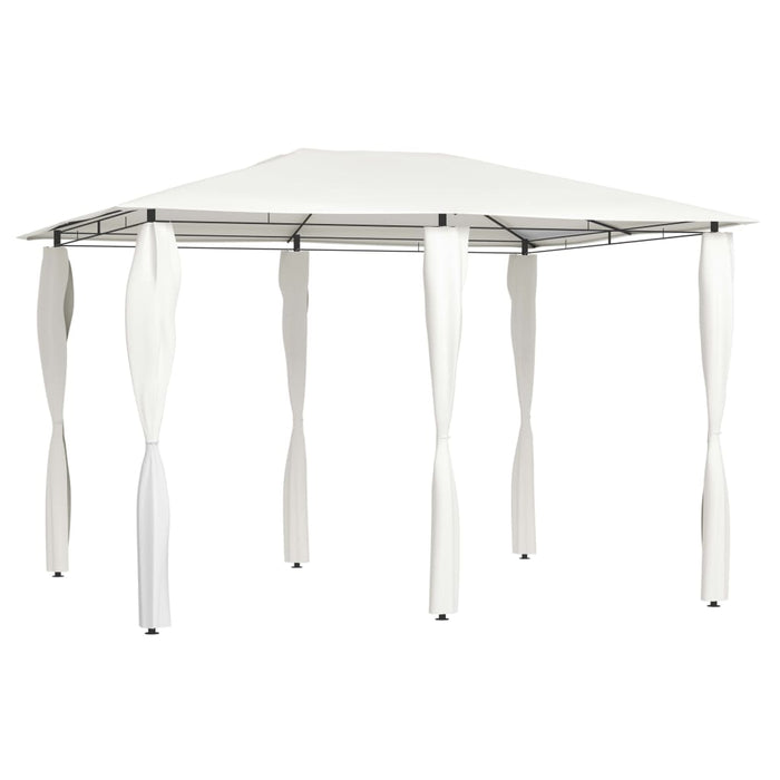 Gazebo con Montanti Rivestiti 3x4x2,6 m Crema 160 g/mÂ²