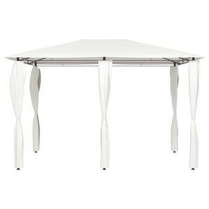 Gazebo con Montanti Rivestiti 3x4x2,6 m Crema 160 g/mÂ²