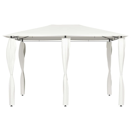 Gazebo con Montanti Rivestiti 3x4x2,6 m Crema 160 g/mÂ²