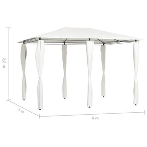 Gazebo con Montanti Rivestiti 3x4x2,6 m Crema 160 g/mÂ²