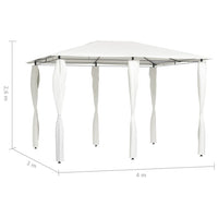 Gazebo con Montanti Rivestiti 3x4x2,6 m Crema 160 g/m² 313611