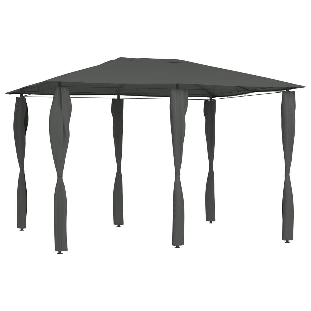 Gazebo con Montanti Rivestiti 3x4x2,6 m Antracite 160 g/mÂ²