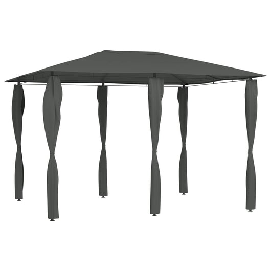 Gazebo con Montanti Rivestiti 3x4x2,6 m Antracite 160 g/mÂ²