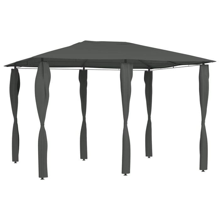 Gazebo con Montanti Rivestiti 3x4x2,6 m Antracite 160 g/mÂ²