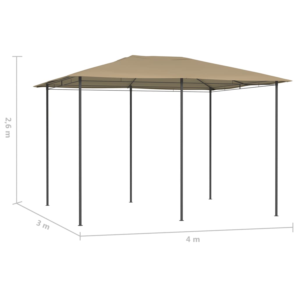 Gazebo 3x4x2,6 m Grigio Talpa 160 g/m² 313615