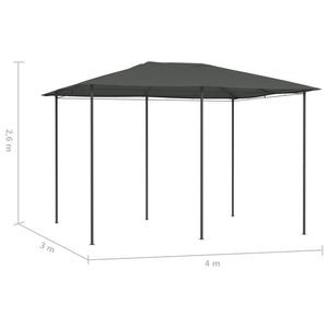 Gazebo 3x4x2,6 m Antracite 160 g/mÂ²