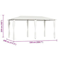 Gazebo con Montanti Rivestiti 3x6x2,6 m Crema 160 g/mÂ²