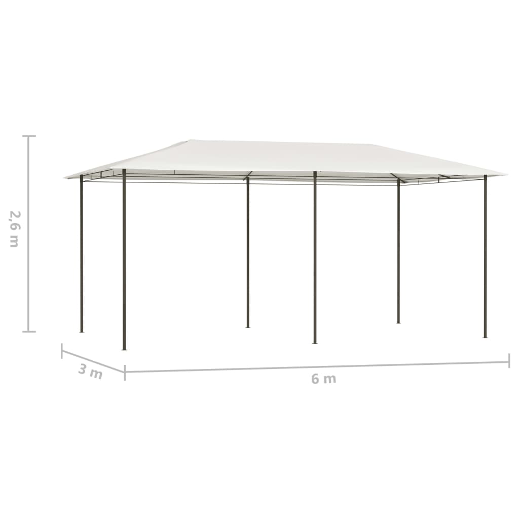 Gazebo 3x6x2,6 m Crema 160 g/mÂ²