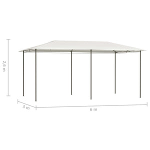 Gazebo 3x6x2,6 m Crema 160 g/mÂ²