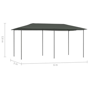 Gazebo 2,98x5,3x2,59 m Antracite 160 g/mÂ²