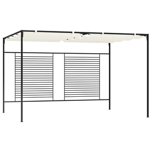 Gazebo con Tetto Retrattile 3x4x2,3 m Crema 180 g/mÂ²