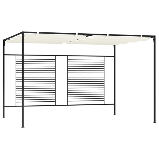 Gazebo con Tetto Retrattile 3x4x2,3 m Crema 180 g/mÂ²