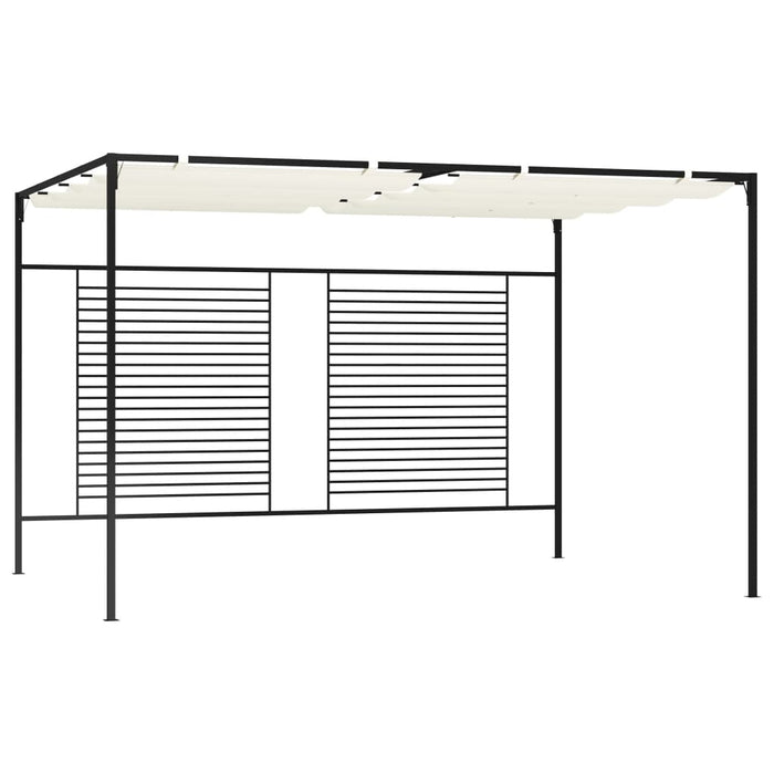 Gazebo con Tetto Retrattile 3x4x2,3 m Crema 180 g/mÂ²