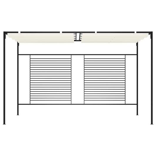 Gazebo con Tetto Retrattile 3x4x2,3 m Crema 180 g/mÂ²