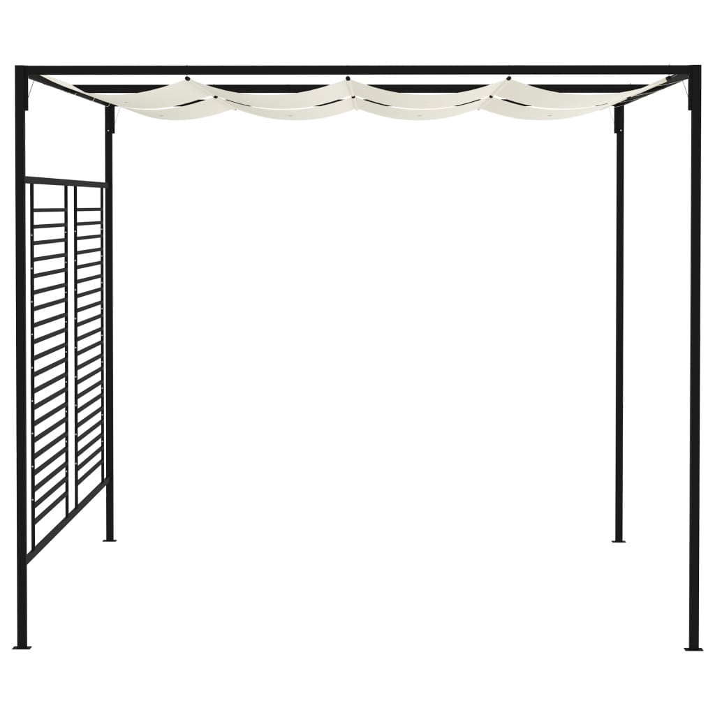 Gazebo con Tetto Retrattile 3x4x2,3 m Crema 180 g/mÂ²