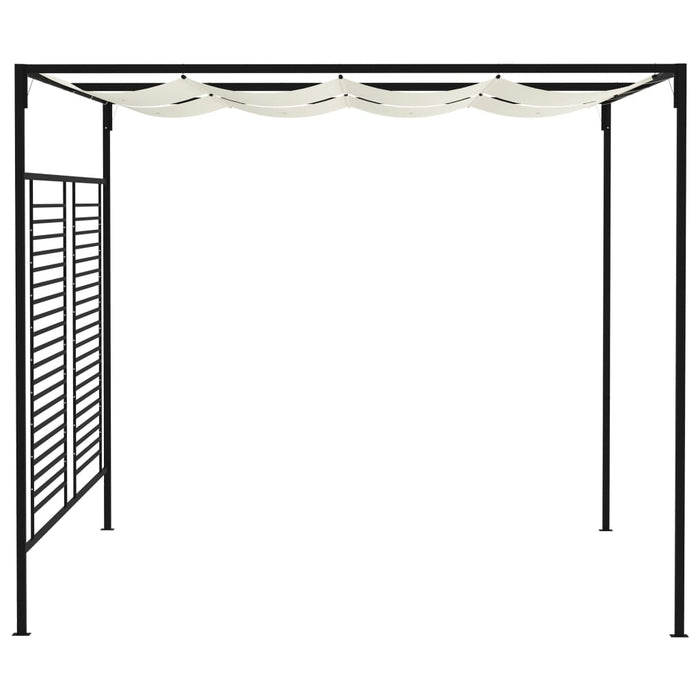 Gazebo con Tetto Retrattile 3x4x2,3 m Crema 180 g/mÂ²