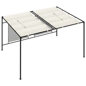 Gazebo con Tetto Retrattile 3x4x2,3 m Crema 180 g/mÂ²