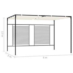 Gazebo con Tetto Retrattile 3x4x2,3 m Crema 180 g/m² 313623