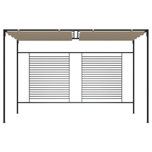 Gazebo con Tetto Retrattile 3x4x2,3 m Grigio Talpa 180 g/m²