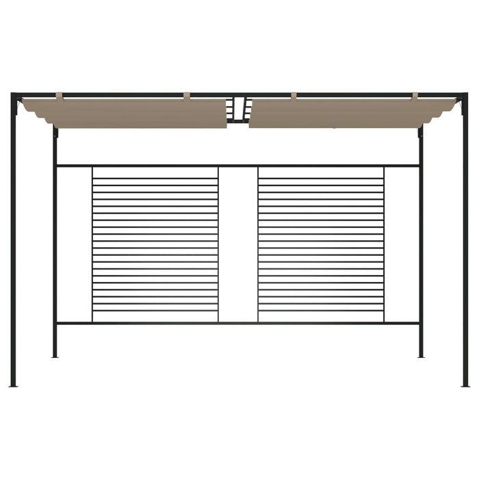 Gazebo con Tetto Retrattile 3x4x2,3 m Grigio Talpa 180 g/m²
