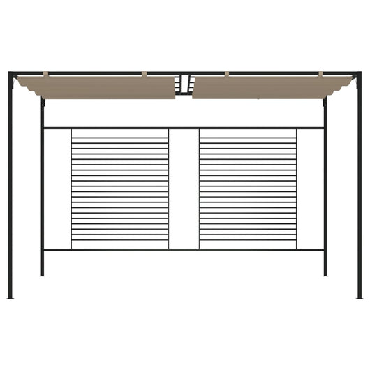 Gazebo con Tetto Retrattile 3x4x2,3 m Grigio Talpa 180 g/m² 313624
