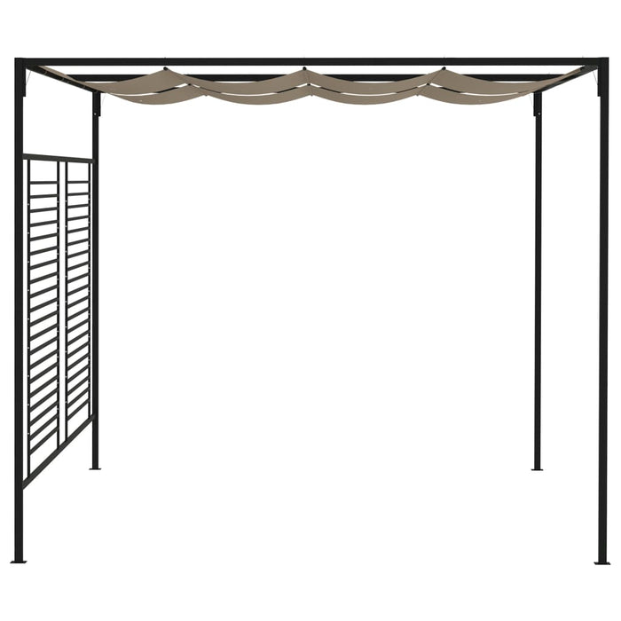 Gazebo con Tetto Retrattile 3x4x2,3 m Grigio Talpa 180 g/m²
