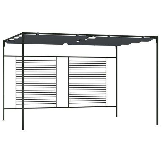Gazebo con Tetto Retrattile 4x3x2,3 m Antracite 180 g/mÂ²