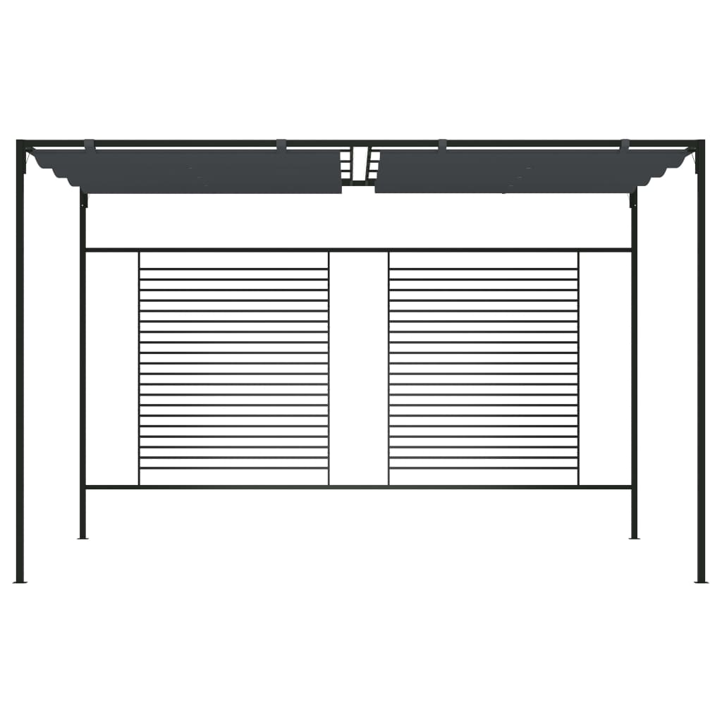 Gazebo con Tetto Retrattile 4x3x2,3 m Antracite 180 g/mÂ²