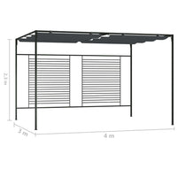 Gazebo con Tetto Retrattile 4x3x2,3 m Antracite 180 g/mÂ²
