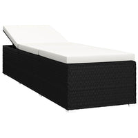 Lettini Prendisole con Tavolino 3 pz in Polyrattan Nero cod mxl 23340