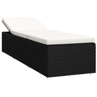 Lettini Prendisole con Tavolino 3 pz in Polyrattan Nero 3057662