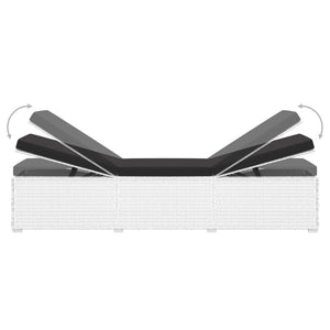 Lettini Prendisole con Tavolino 3 pz in Polyrattan Bianco cod mxl 23345